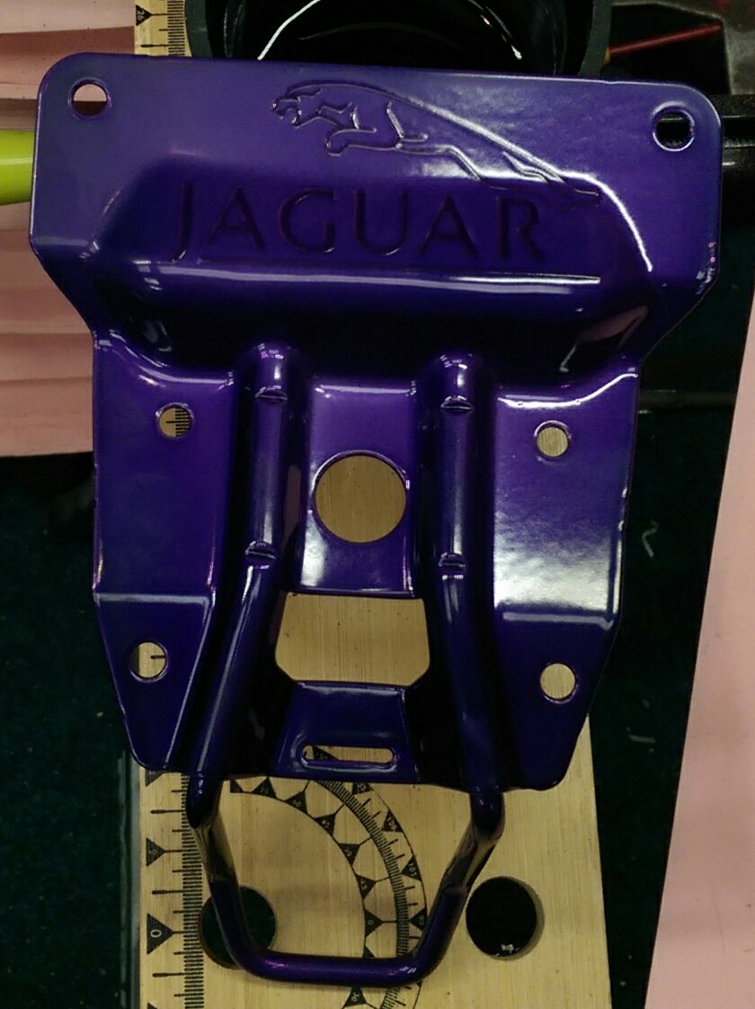 Jaguar X-Type bonnet catch in Purple with Decal